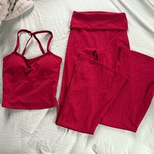 *Never Worn* Women's Red Flared Workout Set
